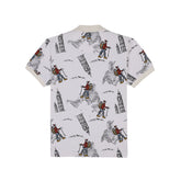 Status Quo Boys All-Over People and Places Printed Polo Collar Tshirt